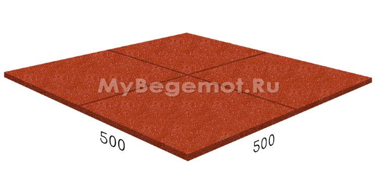 Резиновая плитка на пазлах RUBBLEX SPORT, 50x50 см, терракот